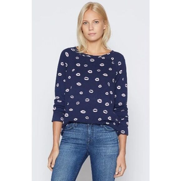 New. JOIE navy kiss print sweatshirt. Retails $138 - Picture 5 of 8